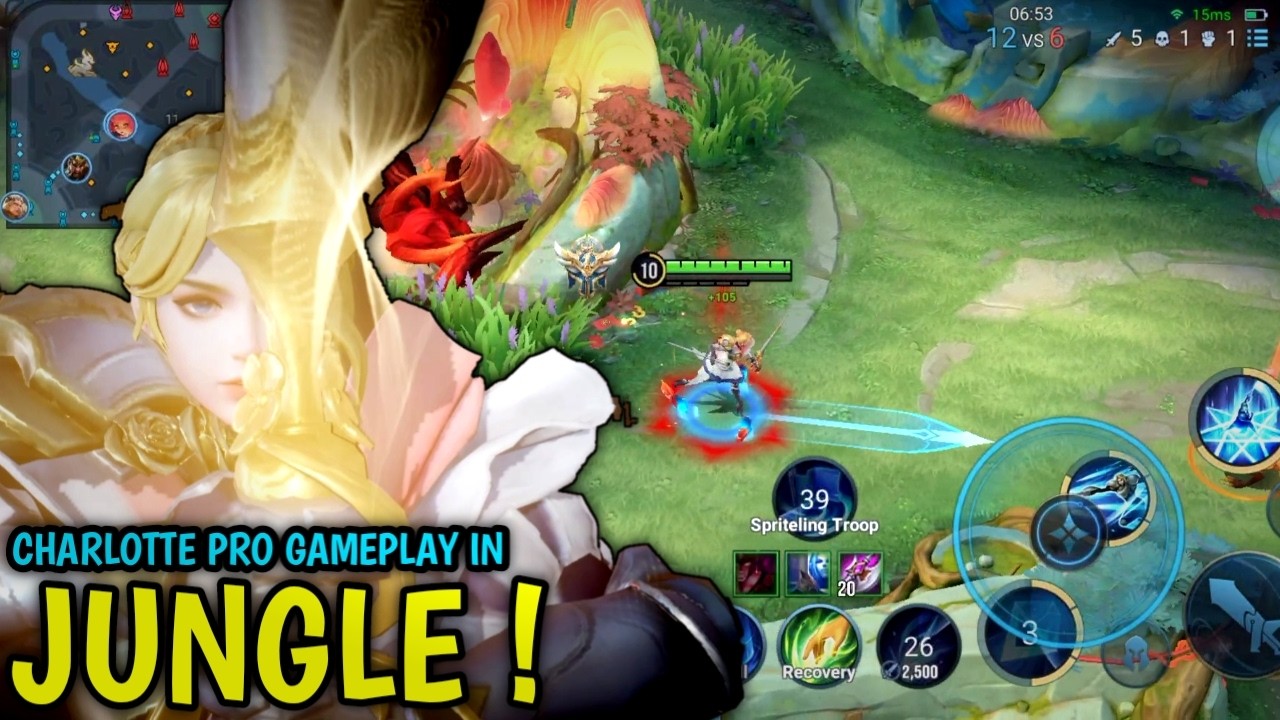 Honor Of Kings : Charlotte Pro Gameplay | Best Build Charlotte & Tutorial In Jungle - HOK