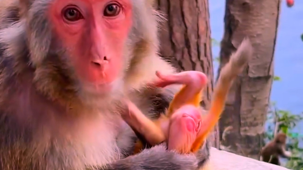 Oh God..! Why Mom monkey put her baby down, feel so sadly.