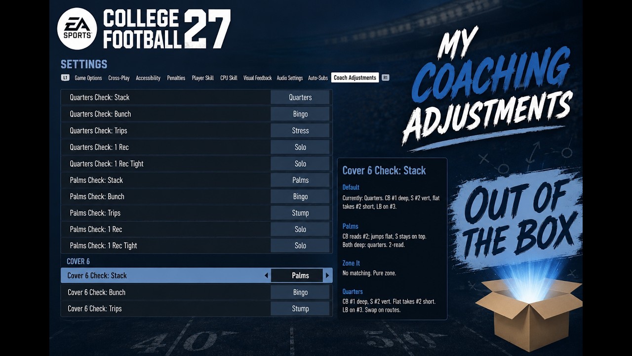 College Football 27 | My Coaching Adjustments Out The Box