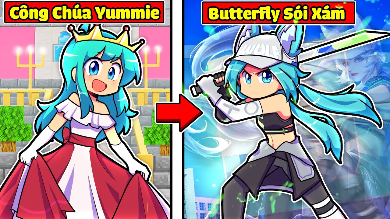 NẾU CÔNG CHÚA YUMMIE TRỞ THÀNH SÁT THỦ BUTTERFLY TRONG MINECRAFT * YUMMIE BUTTERFLY 🥰😎⚔️
