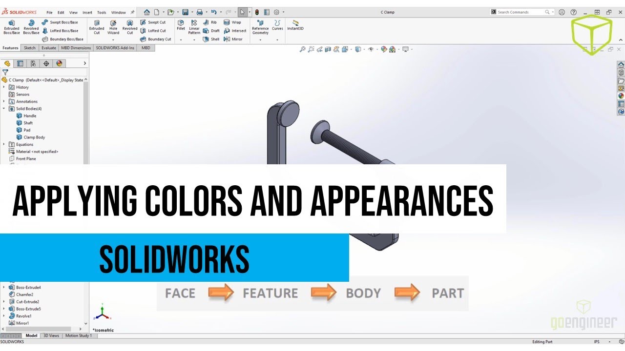SOLIDWORKS — Применение цветов и внешних видов