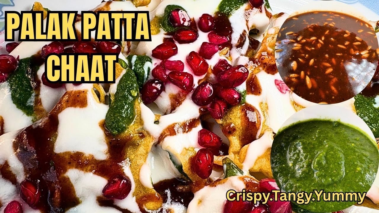 Palak  Patta Chaat Recipe | Crispy Spinach Chaat with Khatti Meethi & Pudina Dhaniya  Chutney