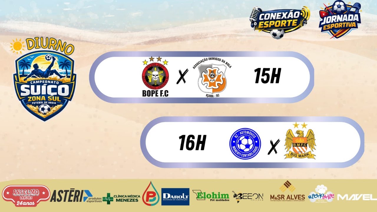 [SUIÇO DA ZONA SUL] BOPE F.C x INIMIGOS DA BOLA - RZ AUTOMOVEIS x BIG MARK F.C (2026) [DIURNO]