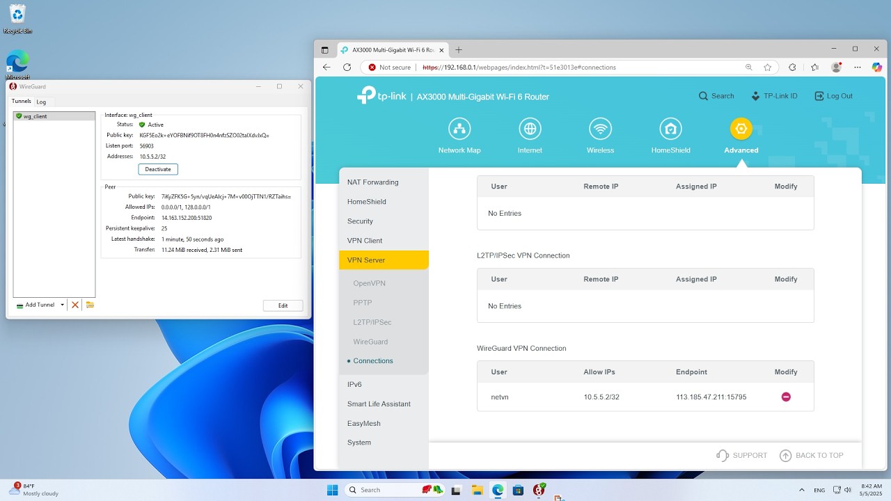 how to setup WireGuard server on TP-Link