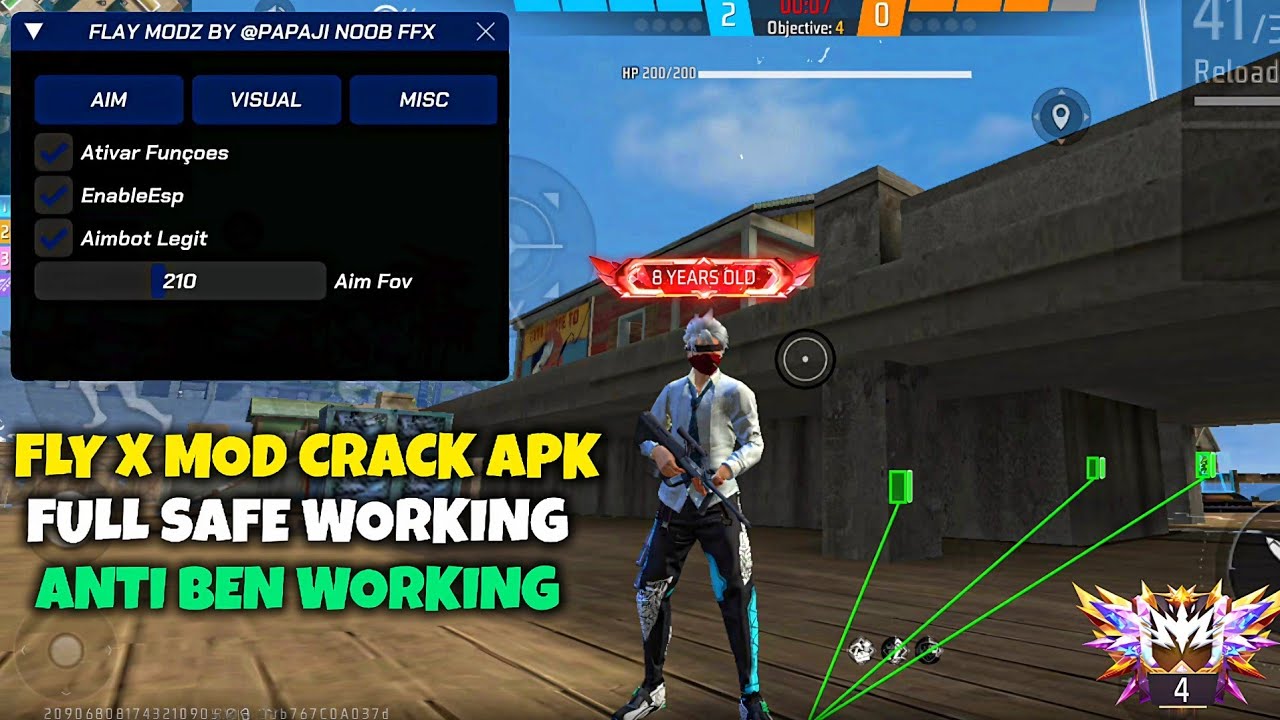 Fly x Mod Cracked Free Fire Mod Menu 💯☠️ | 100% Antiban Aim Lock + Esp Location 🧿 | No Password