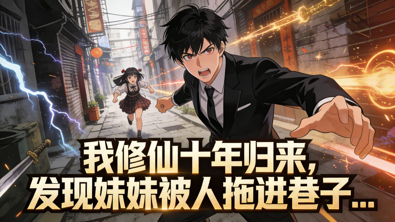 【Multi Sub】《我修仙十年回來，發現妹妹被拖進巷子...》下山第一天，妹妹差點被毀，我直接開殺#漫劇 #動態漫 #AI漫劇 #動漫 #動畫