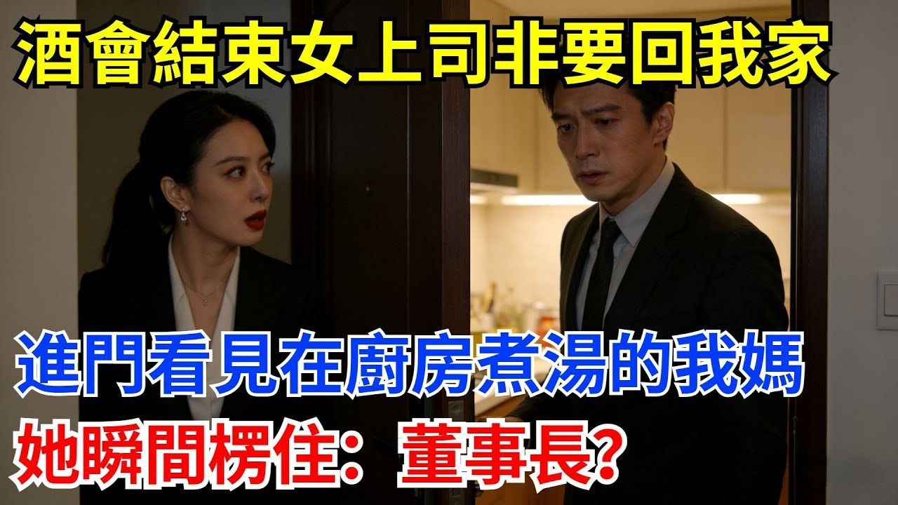 酒會結束女上司非要跟我回家，進門看見在廚房煮湯的我媽，她瞬間楞住：董事長，您怎麽在這？#奇聞軼事 #奇聞 #故事分享 #故事頻道 #職場 #女上司#男頻