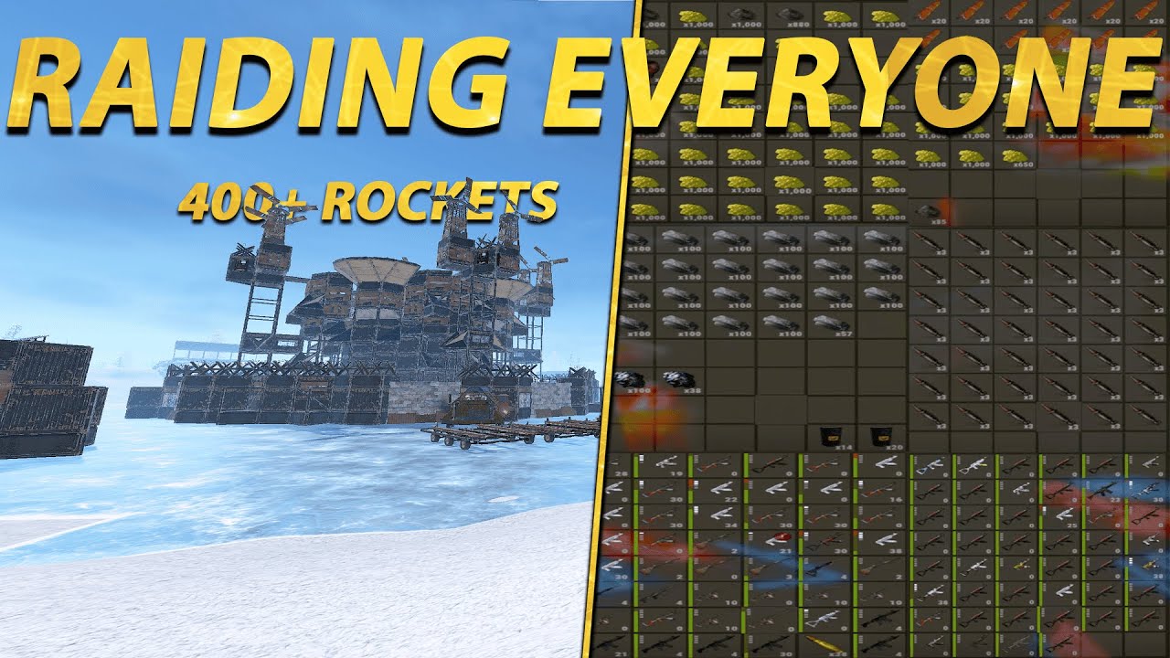 HOW WE RAIDED EVERYONE AROUND US ON FORCEWIPE - RUST (400+ ROCKETS)
