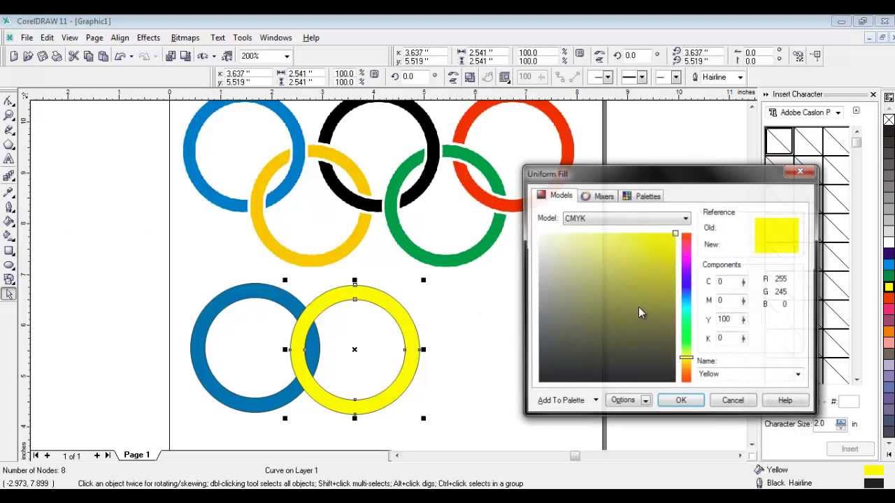 Membuat Logo Olympic (Cincin Berkait) Corel DRAW
