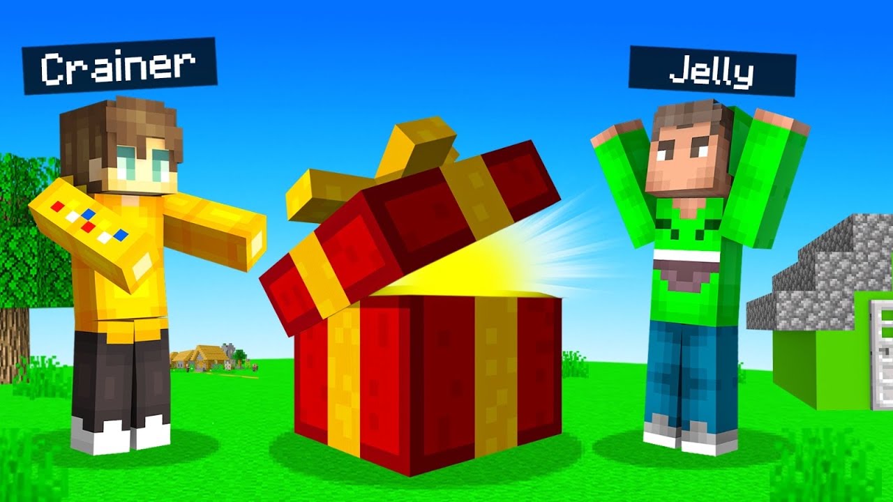 Дарим JELLY самый большой ПОДАРОК ​​В МИРЕ! (Minecraft Squid Island)