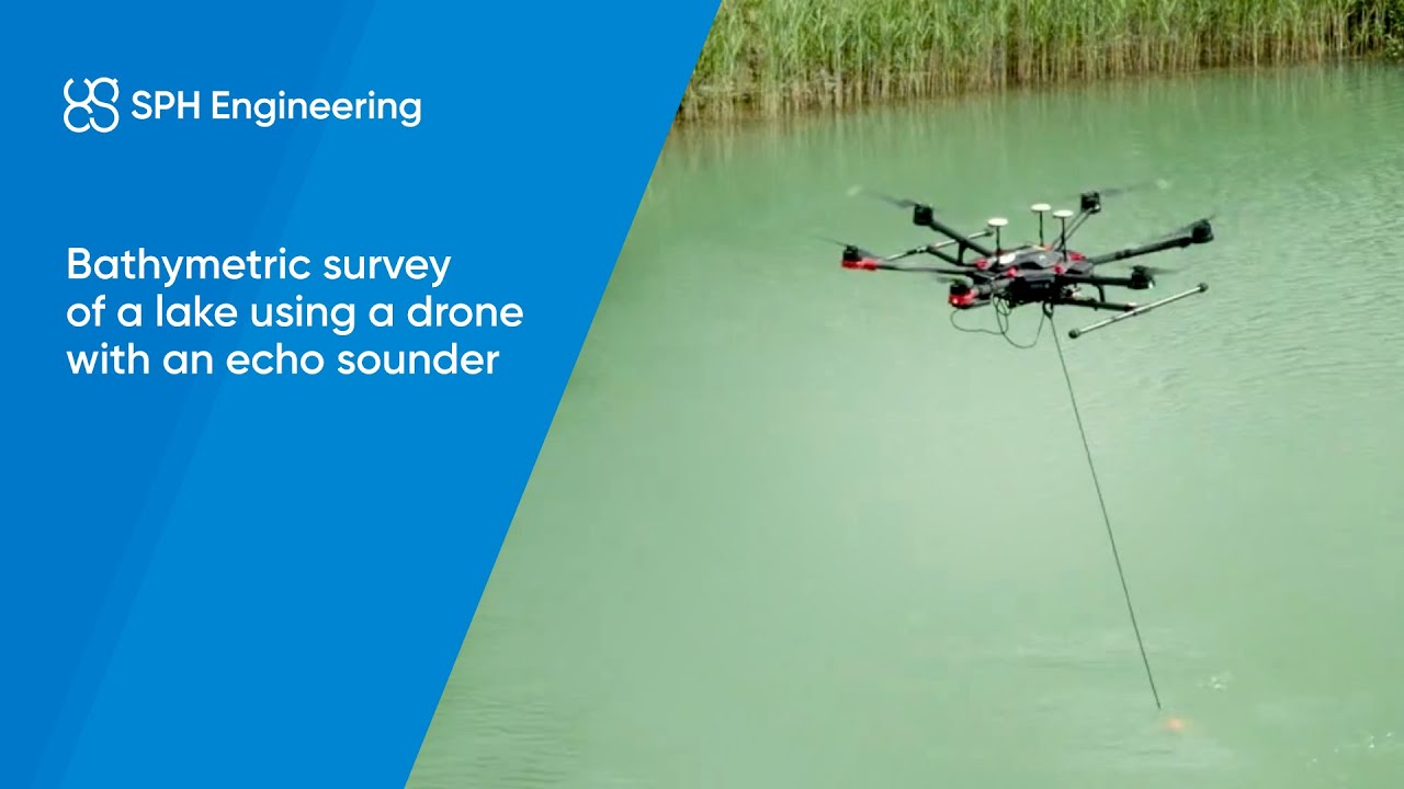Bathymetric survey of a lake using UAV drone with echosounder