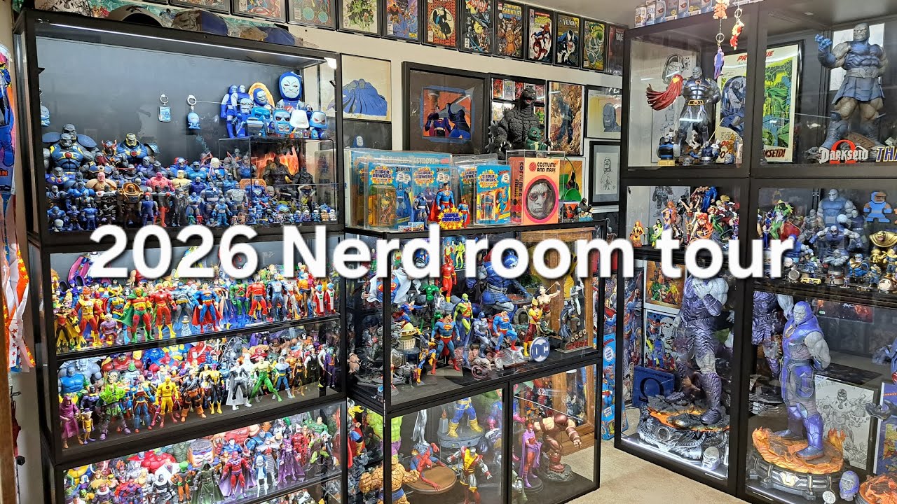 2026 nerd room tour video games toys Godzilla statues cards comics anime 