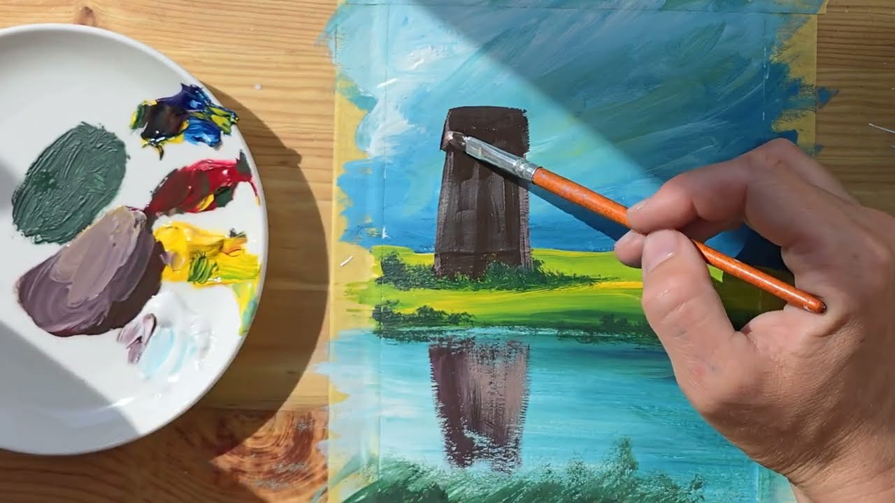 МЛИН |Покрокове малювання гуашшю 🎨