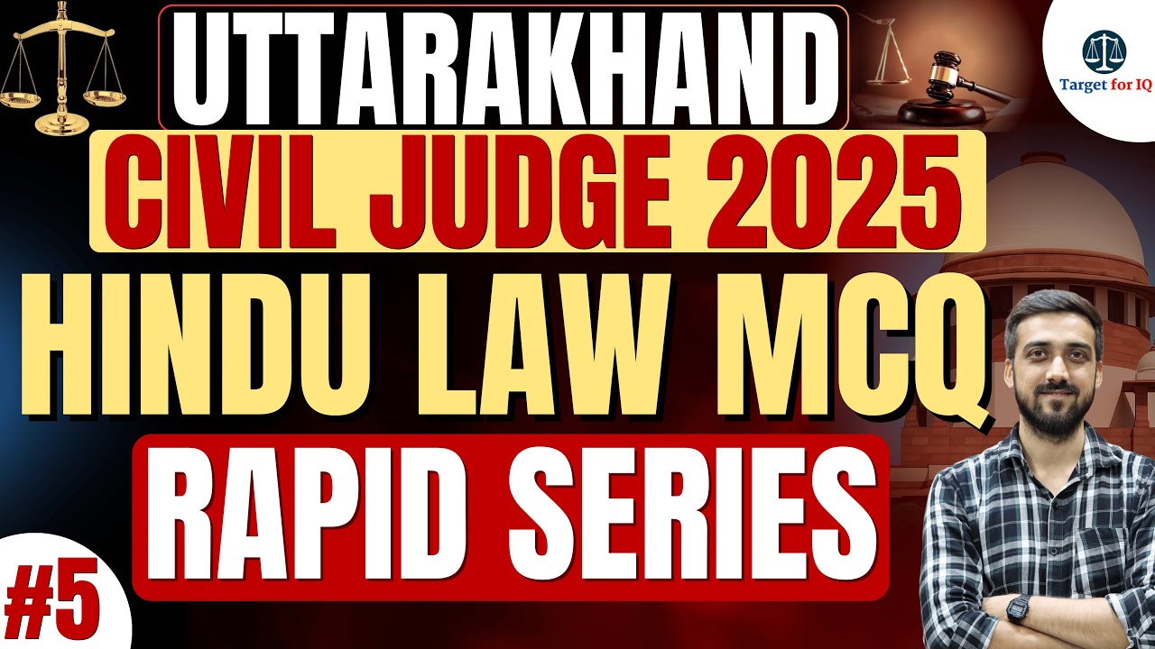 Daily MCQ Class for Uttarakhand Civil Judge 2025 | Hindu Law | UK PCS-J | By Vaibhav Sir