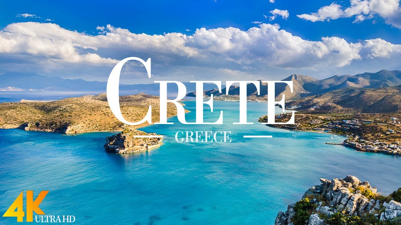 FLYING OVER CRETE (4K UHD) • Amazing Stunning Footage, Scenic Relaxation Film with Calming Music