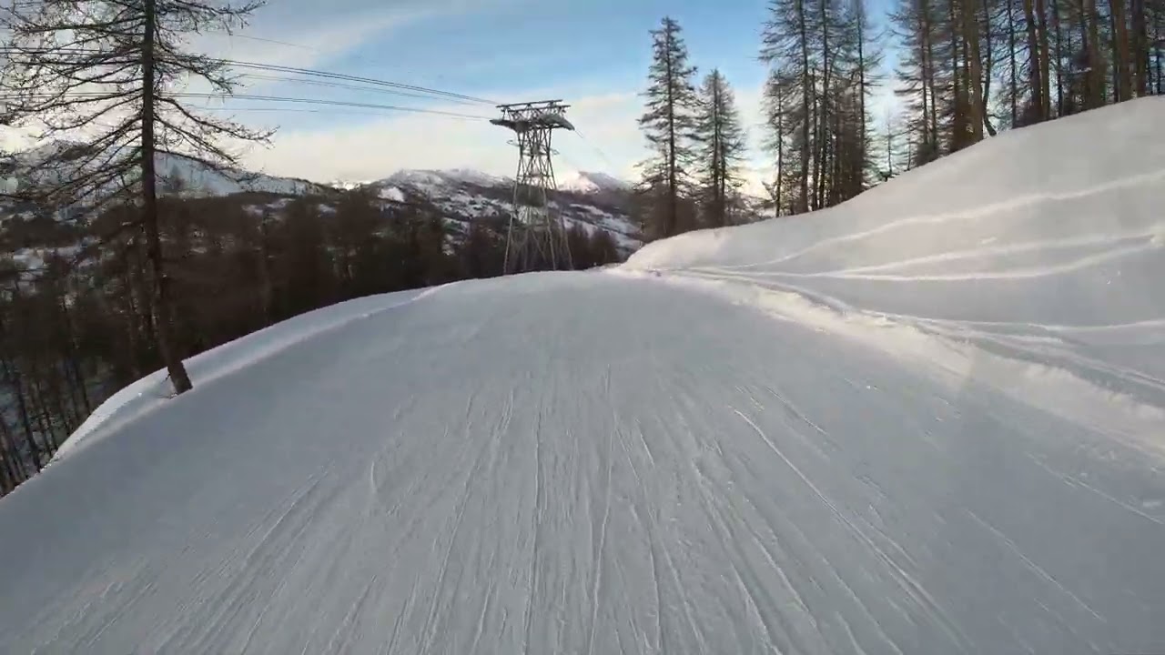Vialattea:Piste 62 Alta + 63 +Pattamouche (Rientro Pragelato) Borgata Sestriere