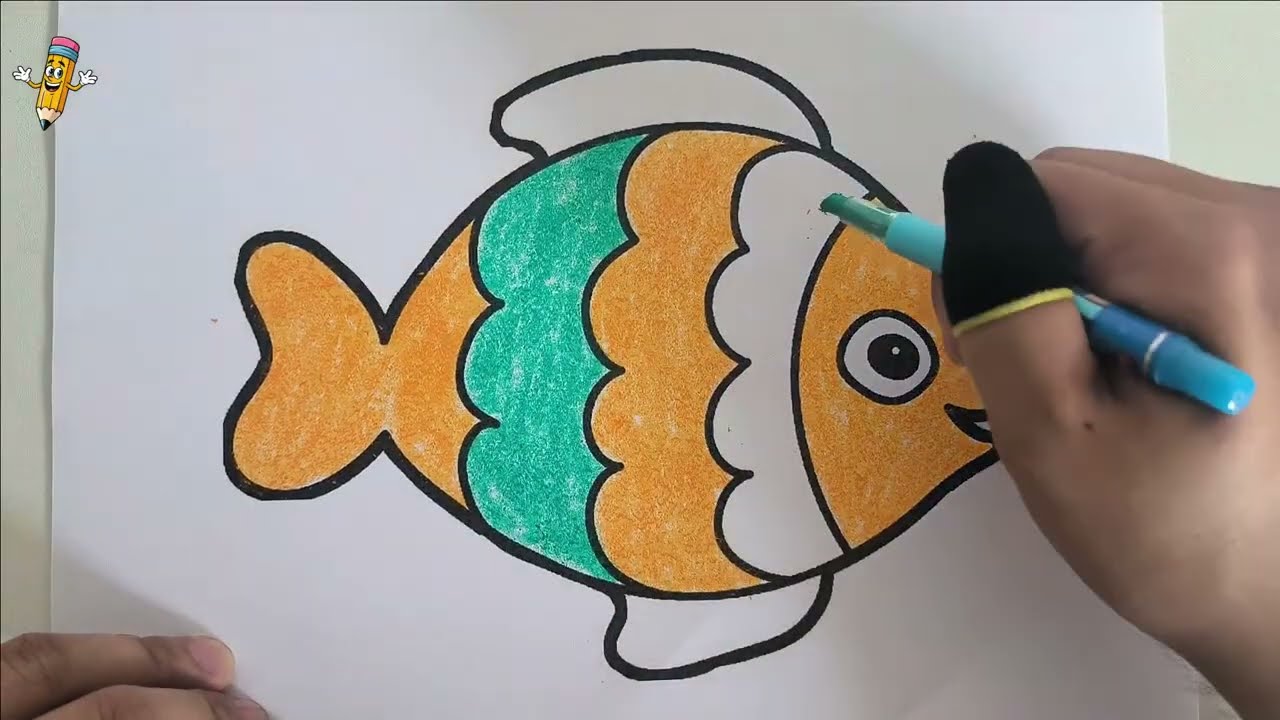 Tô Màu Con Cá | How to Color A Fish | Bé Tô Màu #124