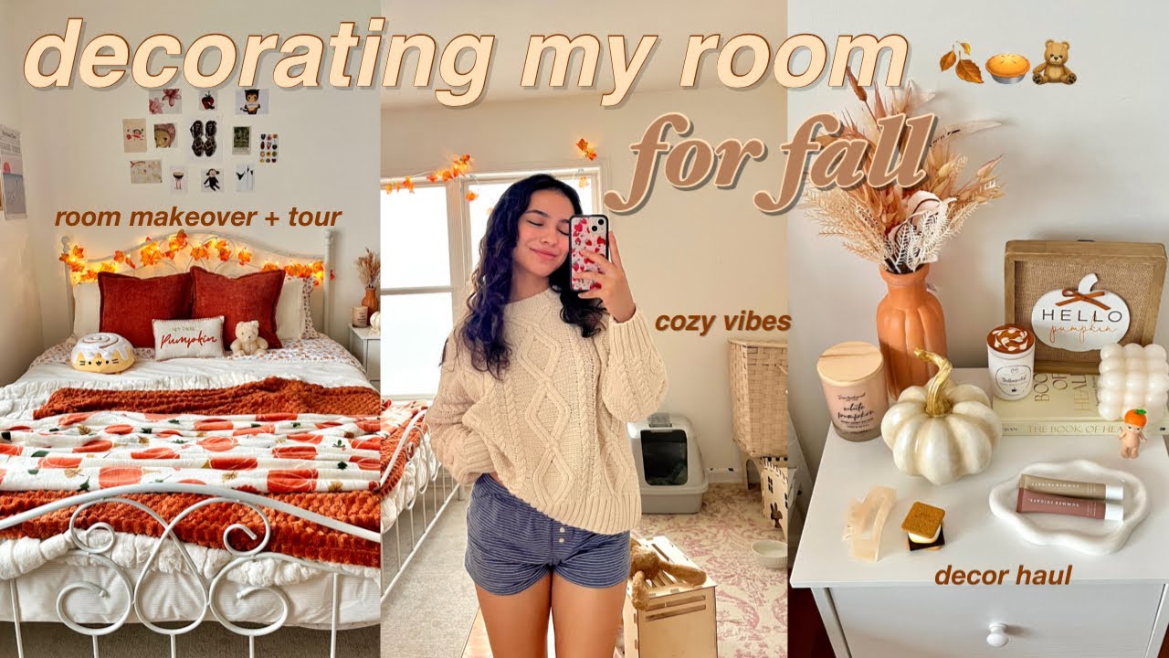 FALL ROOM MAKEOVER 2024 🍂 cozy fall decor, shop with me, huge haul and room tour