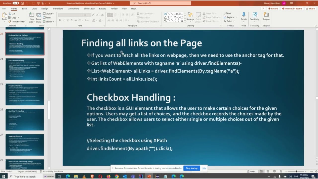 🔥CheckBox Handling | Check the Checkbox  and uncheck the Checkbox in Selenium WebDriver🔥
