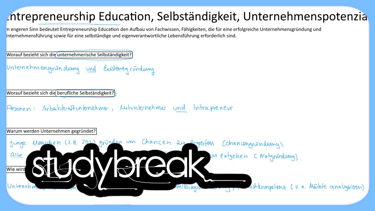 Entrepreneurship Education, Selbst&auml;ndigkeit, Unternehmenspotenzial | Kompetenzentwicklung