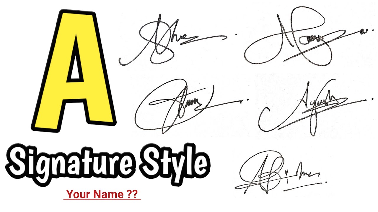 A signature tutorial - Draw A Stylish Signature starting with letter A