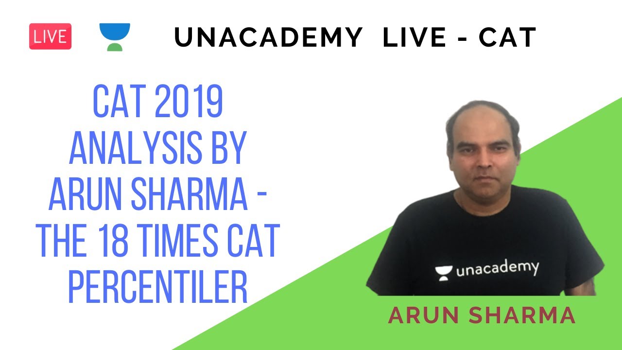 CAT 2019 analysis by Arun Sharma - The 18 times CAT Percentiler.