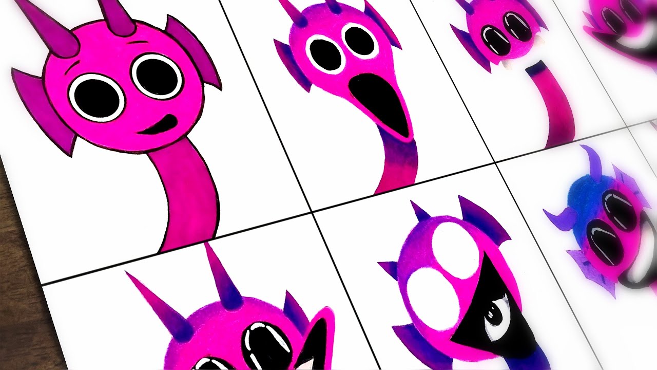 Drawing Sprunki but Phase 1 to 4 Repeat and Wenda and Retake Style