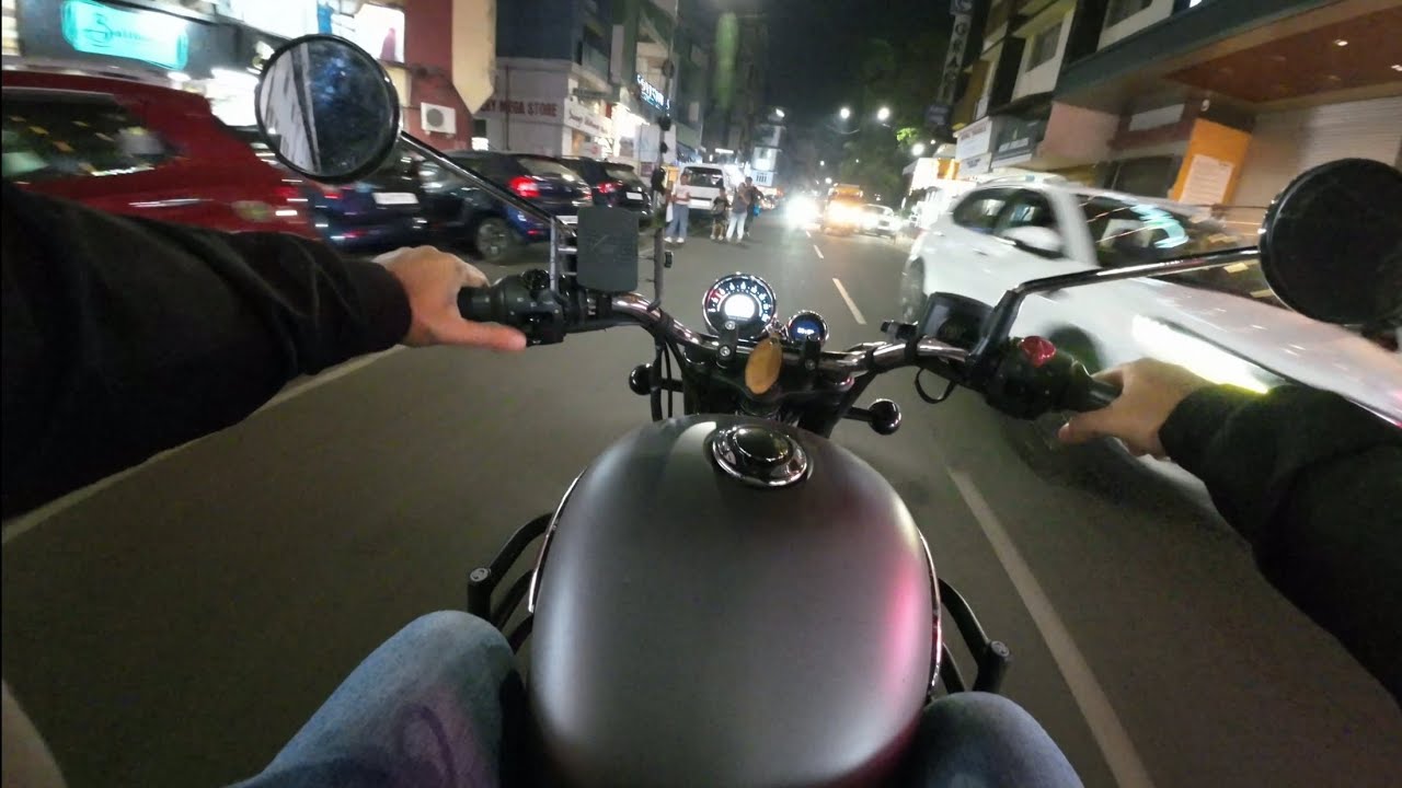 Night Ride on Royal Enfield Meteor 350 | Christmas Vibes in Goa | Raw Bike ASMR