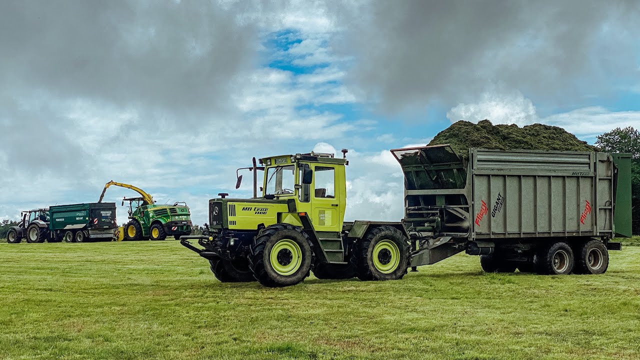 Let´s Drive MBtrac 1100 mit Fliegl ASW beim Grashäckseln 2. Schnitt 21 - Teil 1