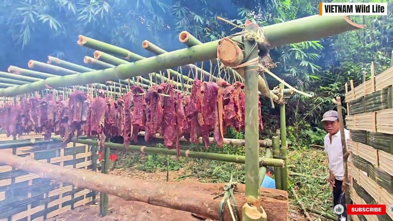 Survival Cooking: Smoking 100lbs of Buffalo in Deep Jungle