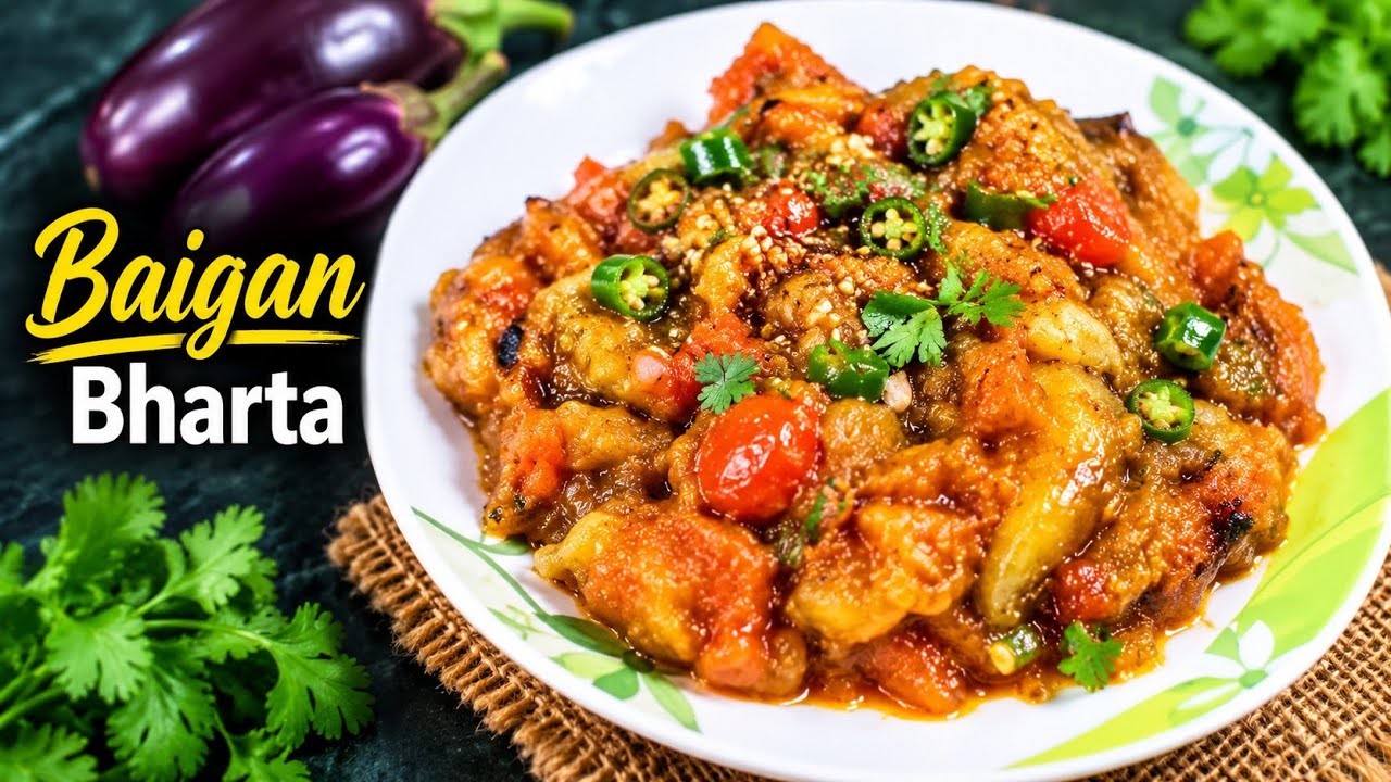 Roasted Baingan ka Bharta at Home | Restaurant-Style Baingan ka Bharta Recipe