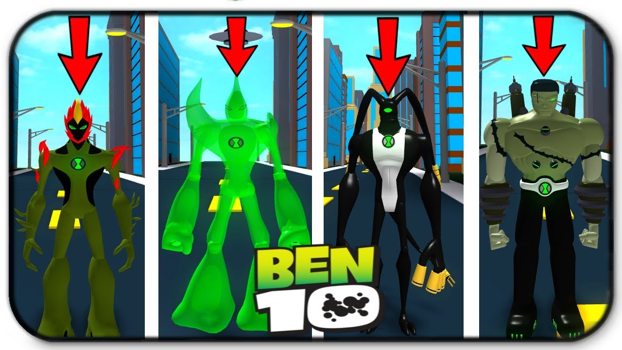 Ben 10 New Aliens! Swampfire, Goop, Feedback, Frankenstrike - Roblox Ben 10 Arrival Of Aliens