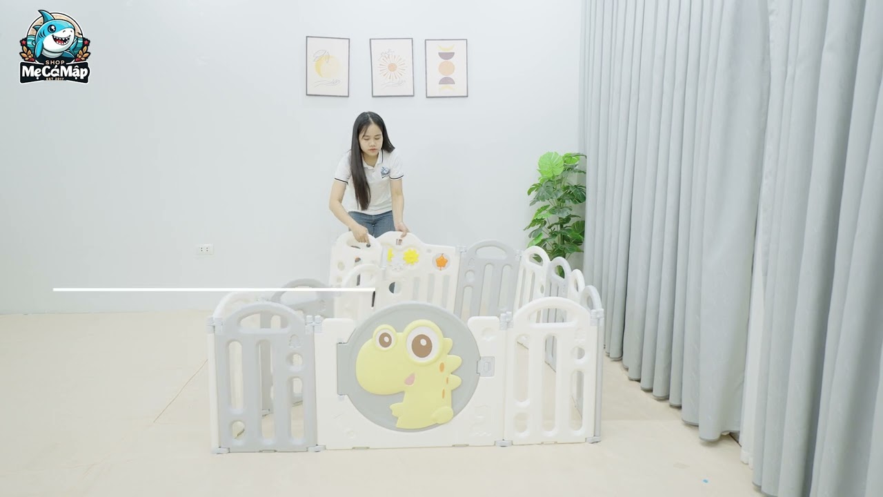 Hướng dẫn lắp đặt chi tiết quây cũi nhựa gấp gọn Pakey Khủng Long