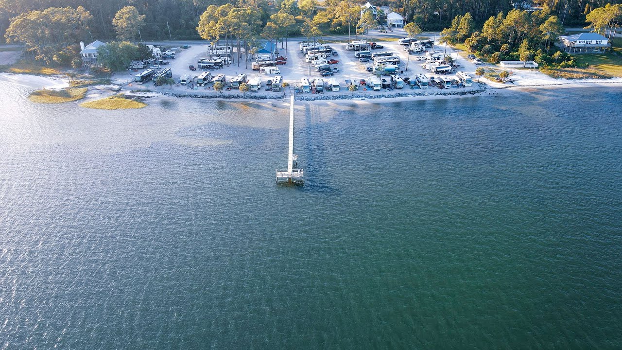Drone footage of Ho-Hum RV Park/Carrabelle, Fl