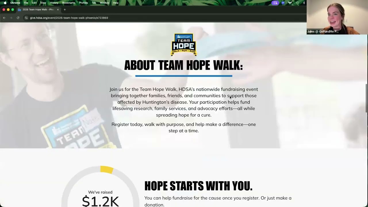 How to register and frundraise for an HDSA Team Hope Walk