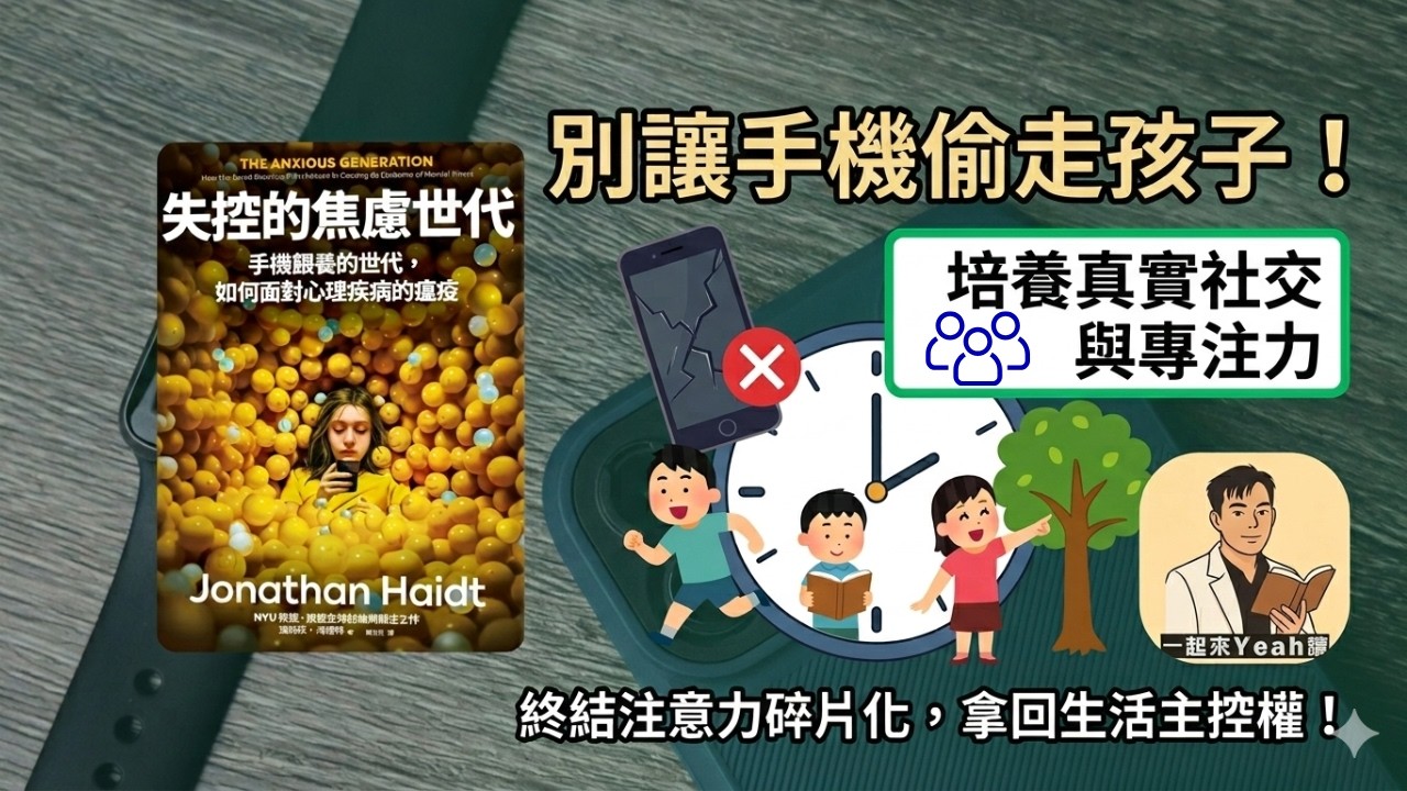 【一起來Yeah讀】手機如何改變男孩與女孩？四種根本傷害｜《失控的焦慮世代》｜書評分享