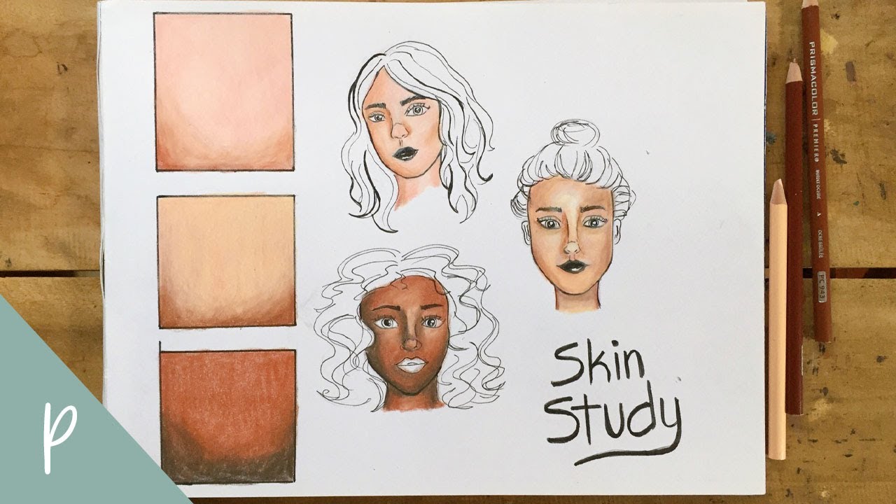 How to color skintones using colored pencils // Skin Study [TUTORIAL]