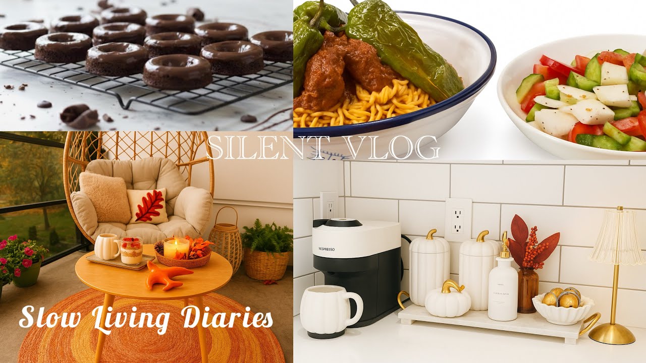 Slow Living Diaries: Morning Bliss | Quiet Cooking and Baking Vibes-healthy donuts 🍩 |gym