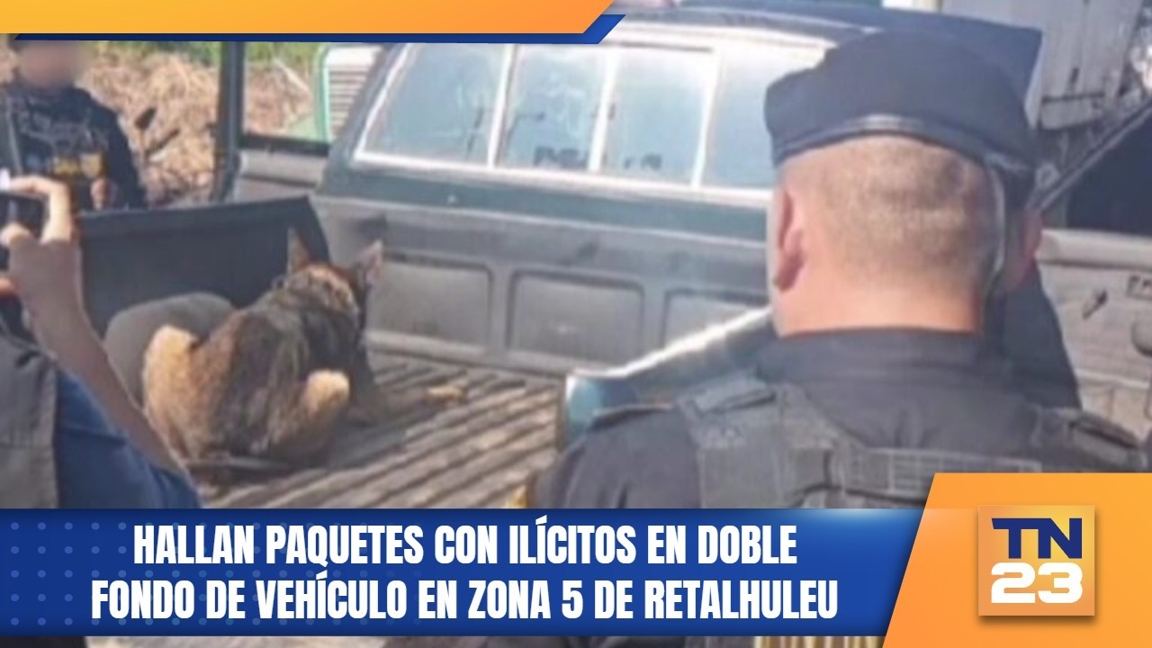 Hallan paquetes con ilícitos en doble fondo de vehículo en zona 5 de Retalhuleu