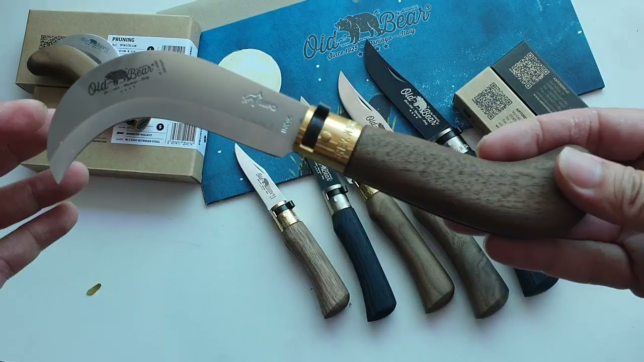 มีดพับ OLD BEAR MADE IN ITALY 🇮🇹 มีดด้ามไม้สุดคลาสสิก 
