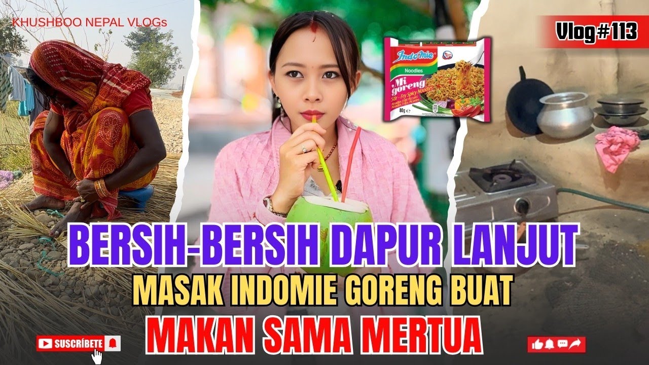 #vlog113 BERSIH-BERSIH DAPUR LANJUT MASAK INDOMIE GORENG BUAT MAK MERTUA 😱 GIMANA REAKSINYA 🫣🇳🇵