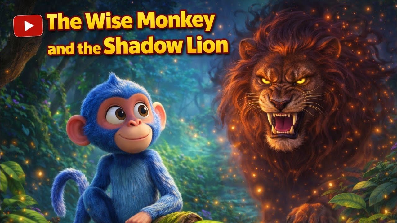 The Wise Monkey and the Shadow Lion 🐒🦁 | Jungle Adventure Story for Kids