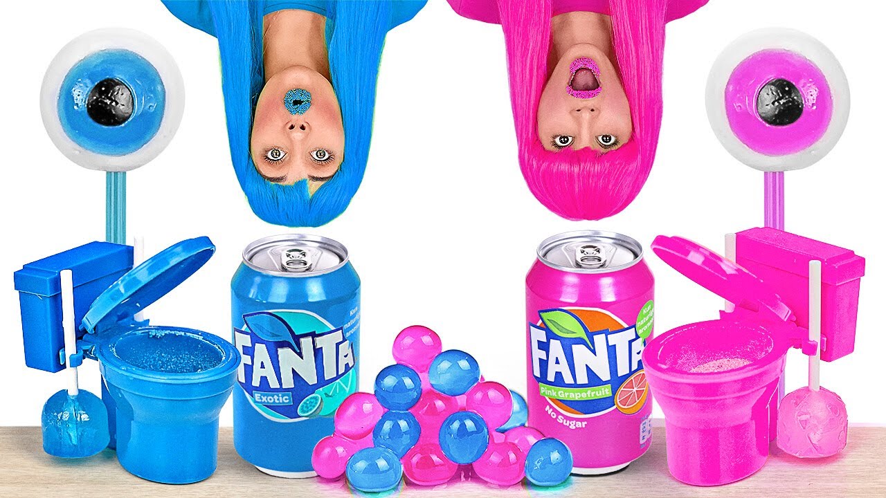 &iexcl;Desaf&iacute;o de comida de un solo color! 🩵🩷Incre&iacute;ble desaf&iacute;o gastron&oacute;mico por 123 GO! TRENDS