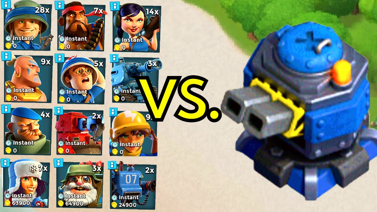 Boom Beach⚓ EVERY SINGLE TROOP vs. MAX CRITTER LAUNCHER! #BoomBeachAllTroopsVersus | Bane