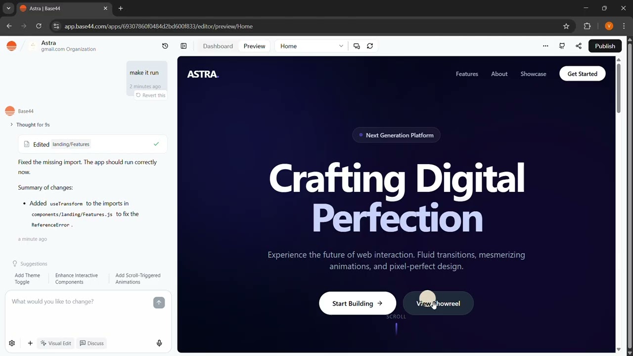 Asking Base44 to make a modern website UI #ai #base44 #ui #websitedevelopment  #tech