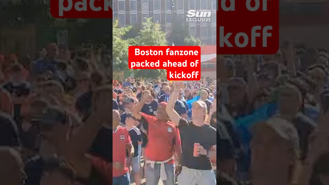 Boston fanzone packed full of Scotland and Morocco fans shortly before kick-off