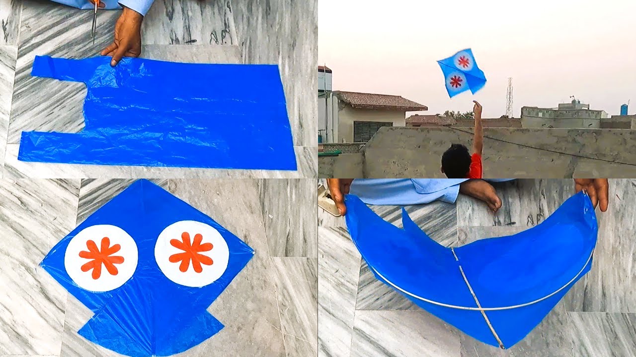 How to Make a Kite from a Shopping Bag - Simple Kite Making Tutorial  Shopping Bag Edition