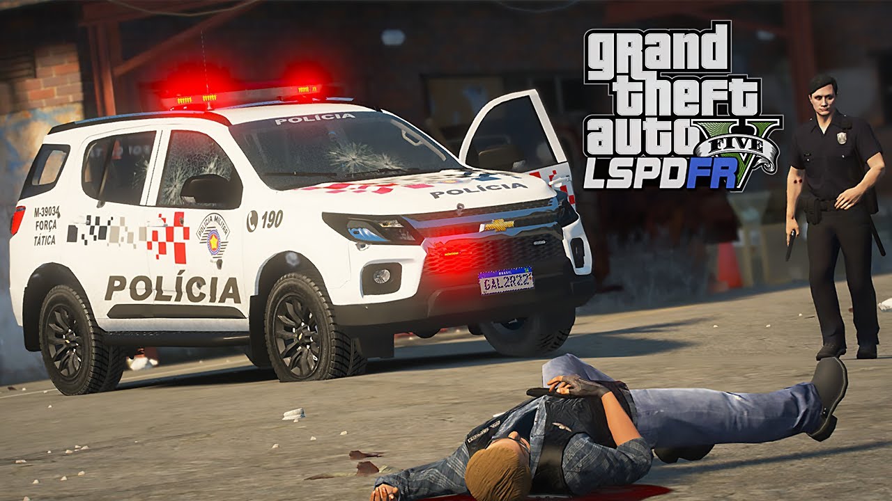 TROCA DE TIRO COM GANGUE DO MOTO CLUB - PMESP - GTA 5 ROTINA POLICIAL