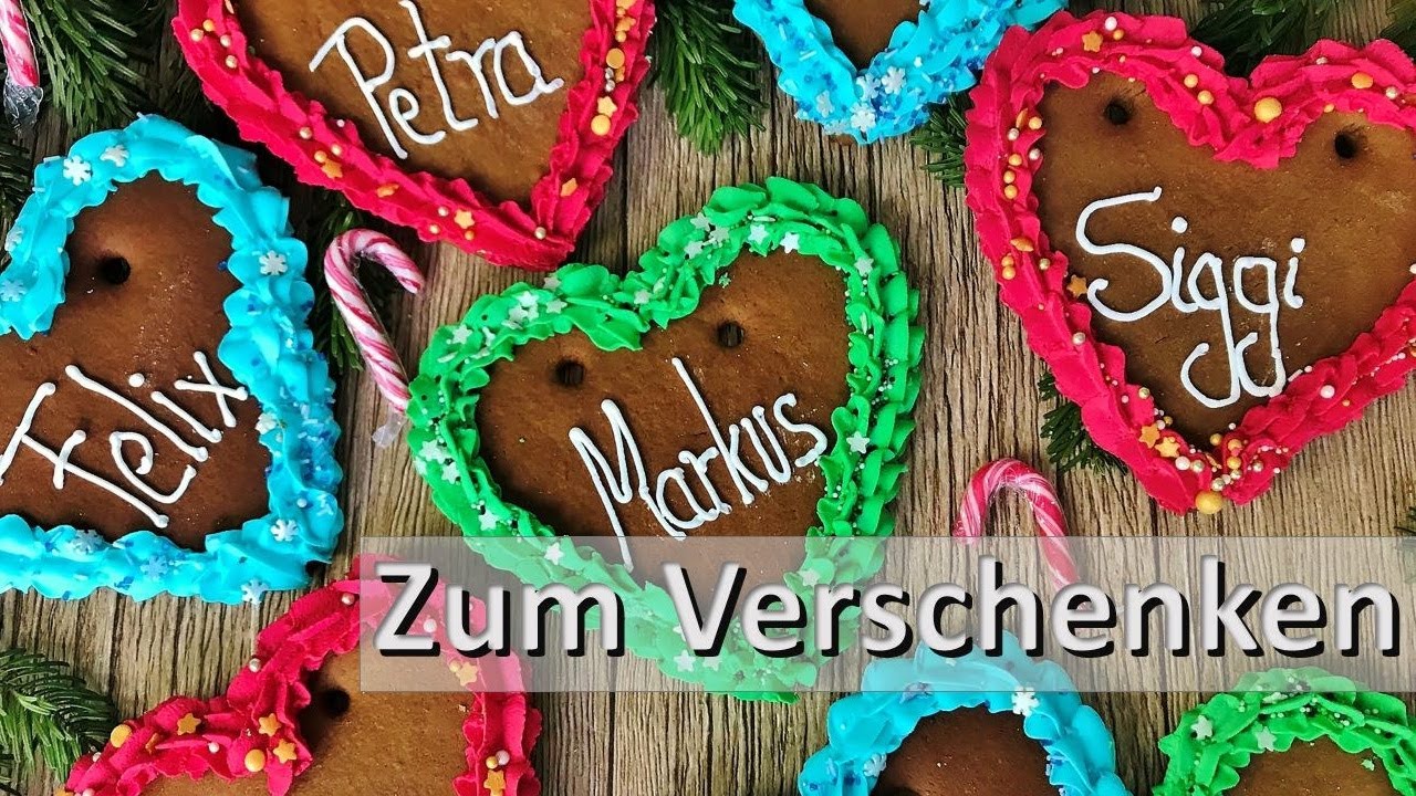 Lebkuchenherzen selbst gemacht (Weihnachtsgeschenk / vom Jahrmarkt / Oktoberfest)