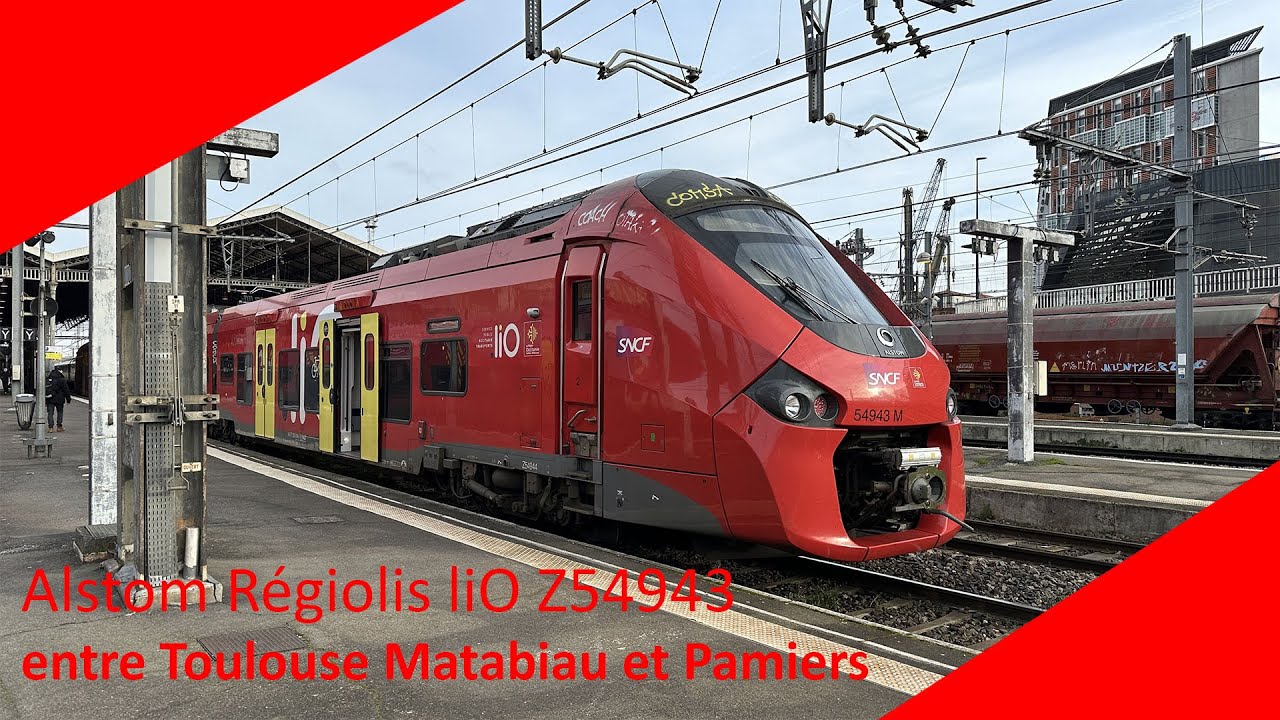 SNCF - Alstom Régiolis liO Z54943 entre Toulouse Matabiau et Pamiers